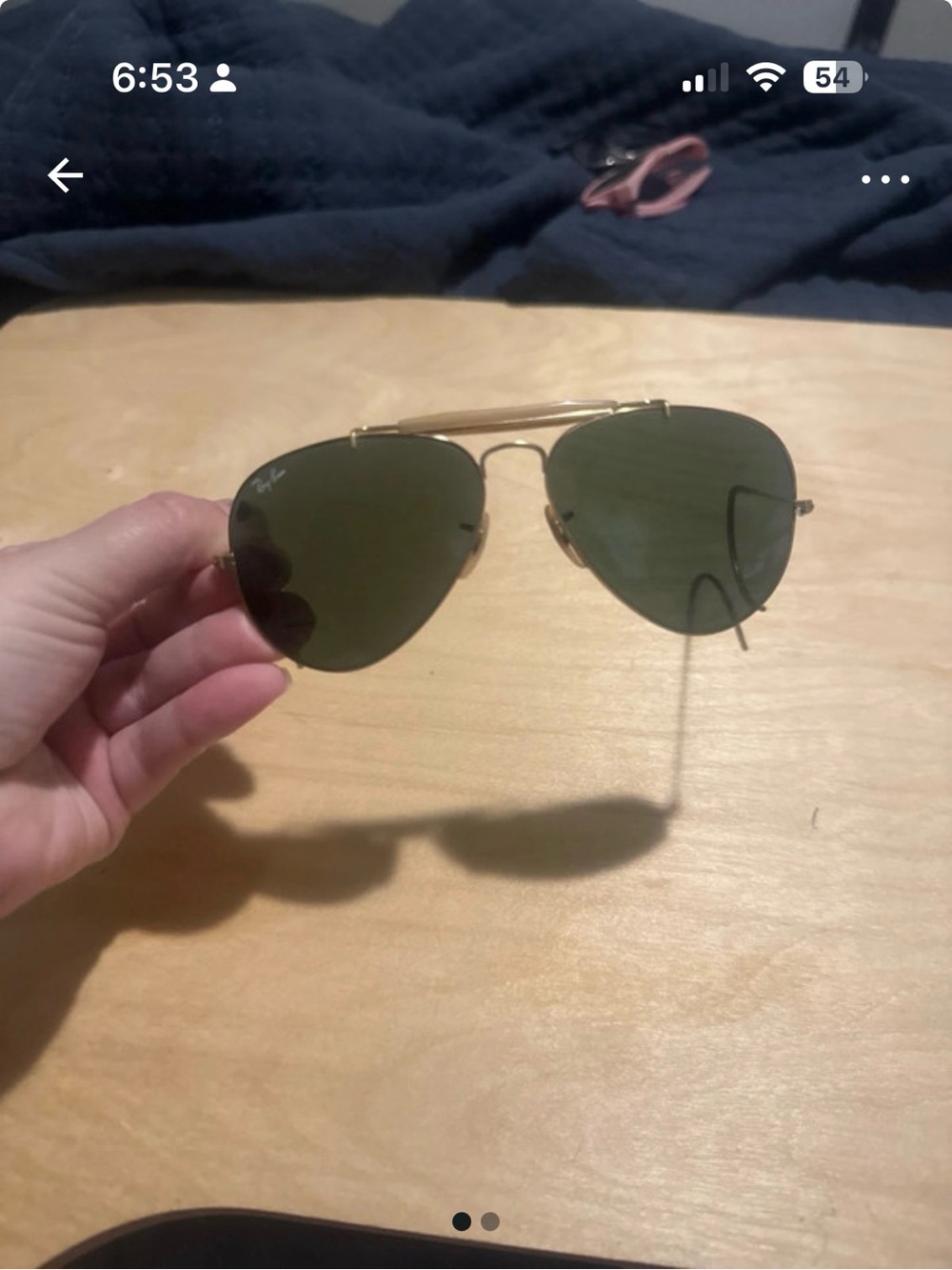 Ray-Ban Aviator Sunglasses in Gold with Green Lenses